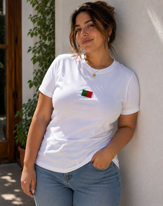 Playera Banderas con Pedrería