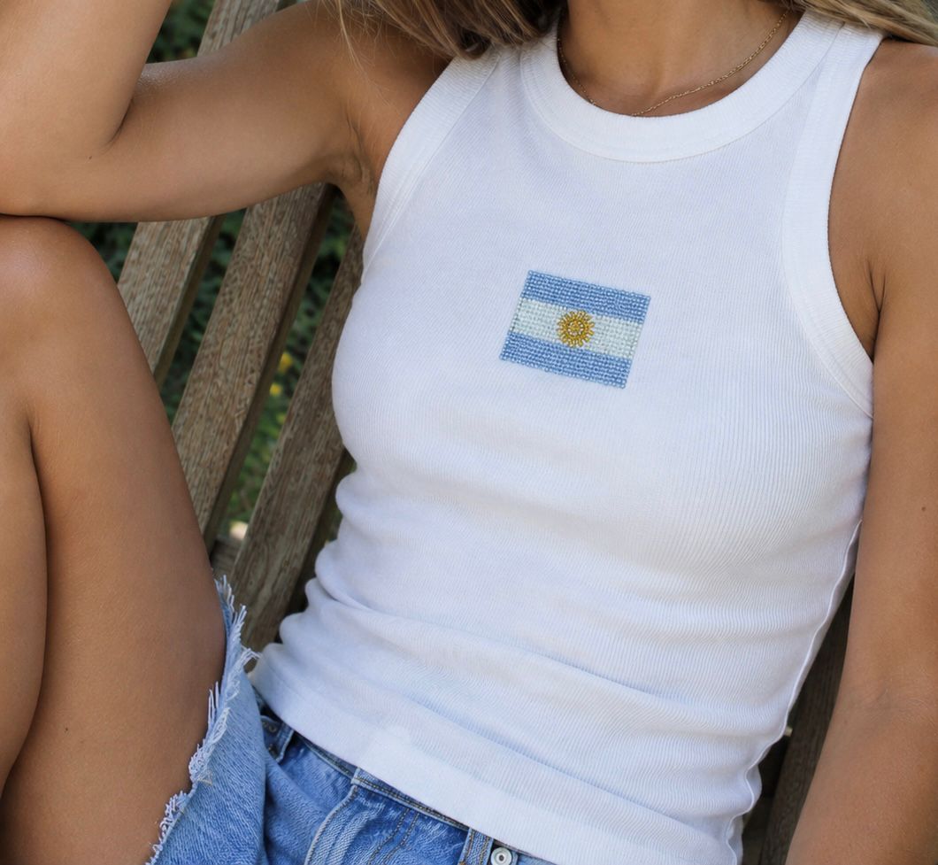 Playera Banderas con Pedrería